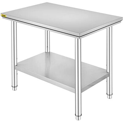 VEVOR Arbeitstisch, Küche, Edelstahl, Arbeitsplatte, Küche, 2 Etagen, Arbeitstisch aus Edelstahl, für Küche, Essen, Hotels, Büros, Krankenhäuser (60 x 90 x 80 cm) VEVOR Arbeitstisch, Küche, Edelstahl, Arbeitsplatte, Küche, 2 Etagen, Arbeitstisch aus Edelstahl, für Küche, Essen, Hotels, Büros, Krankenhäuser (60 x 90 x 80 cm)