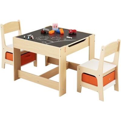 VEVOR Kindertisch mit 2 Stühlen & Stoffaufbewahrungsbox unter den Stühlen, Maltisch Set zum Lesen Lernen Zeichnen Schreiben, Kindersitzgruppe Kindertagesstätte, Basteltisch Spieltisch Schreibtisch VEVOR Kindertisch mit 2 Stühlen & Stoffaufbewahrungsbox unter den Stühlen, Maltisch Set zum Lesen Lernen Zeichnen Schreiben, Kindersitzgruppe Kindertagesstätte, Basteltisch Spieltisch Schreibtisch