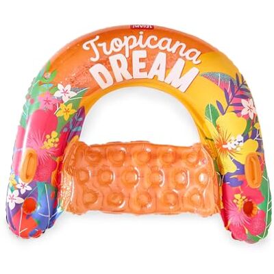 LEGAMI Aufblasbarer Stuhl, Luftmatratze für Pool, Meer, Schwimmhängematte, Pool Chair, Tropicana Dream, bis zu 90 kg, 110 x 98 cm LEGAMI Aufblasbarer Stuhl, Luftmatratze für Pool, Meer, Schwimmhängematte, Pool Chair, Tropicana Dream, bis zu 90 kg, 110 x 98 cm