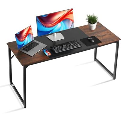 VEVOR Computertisch Bürotisch Schreibtisch (160 x 60 cm Tischplatte), moderner Arbeitstisch mit Metallrahmen & 68 kg Tragkraft für Homeoffice Arbeitszimmer Schlafzimmer Wohnzimmer, Braun Schwarz VEVOR Computertisch Bürotisch Schreibtisch (160 x 60 cm Tischplatte), moderner Arbeitstisch mit Metallrahmen & 68 kg Tragkraft für Homeoffice Arbeitszimmer Schlafzimmer Wohnzimmer, Braun Schwarz