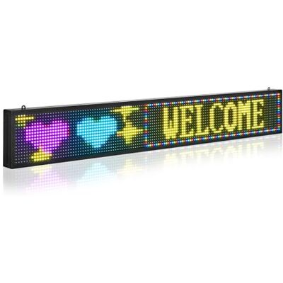 VEVOR programmierbare LED Zeichen P10 Vollfarbe flexibles digitales Scrolling Panel, DIY Anzeigetafel mit benutzerdefiniertem Textmuster und GIF & Bluetooth App Steuerung (1310 x 190 x 55 mm) VEVOR programmierbare LED Zeichen P10 Vollfarbe flexibles digitales Scrolling Panel, DIY Anzeigetafel mit benutzerdefiniertem Textmuster und GIF & Bluetooth App Steuerung (1310 x 190 x 55 mm)