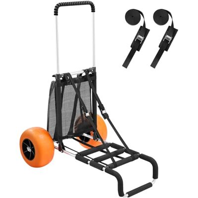VEVOR Strandkarre Bollerwagen Sandwagen, Strandwagen 74,84 kg Tragkraft, zusammenklappbarer Sandwagen aus Aluminium 685-1135 mm einstellbare Höhe, Wagen für den Strand 76 x 39 cm Ladefläche VEVOR Strandkarre Bollerwagen Sandwagen, Strandwagen 74,84 kg Tragkraft, zusammenklappbarer Sandwagen aus Aluminium 685-1135 mm einstellbare Höhe, Wagen für den Strand 76 x 39 cm Ladefläche