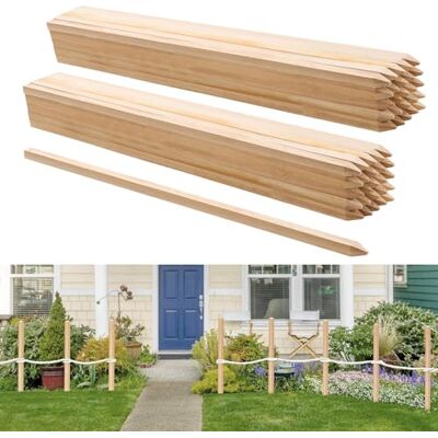 VEVOR Holzpfähle, 50 STK. 19,05x19,05x914,4 mm Holzpflöcke, Holzpfosten mit scharfer Spitze, Zaunpfähle aus Tannenholz, Wegweiser für Schlammzäune, Hinterhofbegrenzungen, Grundlinien VEVOR Holzpfähle, 50 STK. 19,05x19,05x914,4 mm Holzpflöcke, Holzpfosten mit scharfer Spitze, Zaunpfähle aus Tannenholz, Wegweiser für Schlammzäune, Hinterhofbegrenzungen, Grundlinien