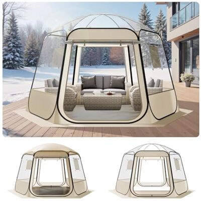 VEVOR Pop-up-Bubble-Zelt, 336x305x220 cm, transparentes Campingzelt, Garten-Kuppel-Iglu-Zelt mit Fenstern, 540°-Panoramablick, für 8–10 Personen, Terrasse, Hinterhof VEVOR Pop-up-Bubble-Zelt, 336x305x220 cm, transparentes Campingzelt, Garten-Kuppel-Iglu-Zelt mit Fenstern, 540°-Panoramablick, für 8–10 Personen, Terrasse, Hinterhof