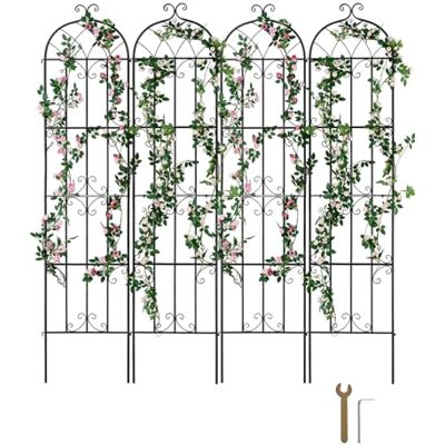 VEVOR Rankhilfe für Kletterpflanzen, 51x220 cm, 4er-Set rostfreies Metallspalier für Gartenblumen, Kletterrosen-Spalier, Rankgitter, Gurkenstütze, dekoratives Clematis-Spalier für Innenhöfe & Rasen VEVOR Rankhilfe für Kletterpflanzen, 51x220 cm, 4er-Set rostfreies Metallspalier für Gartenblumen, Kletterrosen-Spalier, Rankgitter, Gurkenstütze, dekoratives Clematis-Spalier für Innenhöfe & Rasen