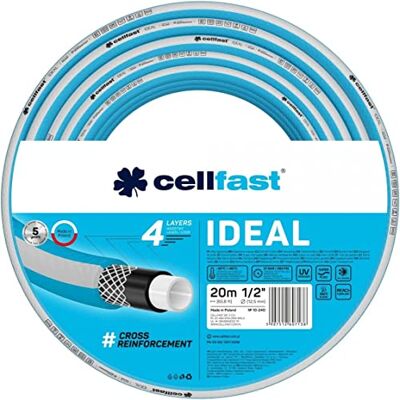 Cellfast Gartenschlauch IDEAL, 4-lagig, flexibel, 1/2", 20 m Strapazierfähig, Kreuzgeflecht, UV- und algenbeständig, REACH-Technologie, 27 Bar, -20/+60°C, für Garten Cellfast Gartenschlauch IDEAL, 4-lagig, flexibel, 1/2", 20 m Strapazierfähig, Kreuzgeflecht, UV- und algenbeständig, REACH-Technologie, 27 Bar, -20/+60°C, für Garten