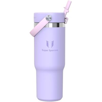 Super Sparrow Trinkflasche Edelstahl Twistpath Thermosflasche mit Flex-Strohhalmdeckel 900ml BPA-frei Thermobecher & Auslaufsichere Thermoskanne Kompatibel mit gängigen PKW-Getränkehaltern Super Sparrow Trinkflasche Edelstahl Twistpath Thermosflasche mit Flex-Strohhalmdeckel 900ml BPA-frei Thermobecher & Auslaufsichere Thermoskanne Kompatibel mit gängigen PKW-Getränkehaltern