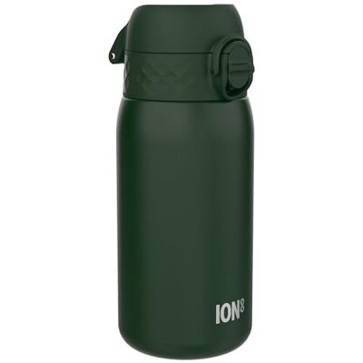 ion8 Isolierte Edelstahl-Trinkflasche, 320 ml, Auslaufsicher, Einhandöffnung, Sichere Verriegelung, Spülmaschinenfest, Klappdeckel, Tragegriff, Leicht zu Reinigen, Langlebig & Kratzfest, Dunkelgrün ion8 Isolierte Edelstahl-Trinkflasche, 320 ml, Auslaufsicher, Einhandöffnung, Sichere Verriegelung, Spülmaschinenfest, Klappdeckel, Tragegriff, Leicht zu Reinigen, Langlebig & Kratzfest, Dunkelgrün
