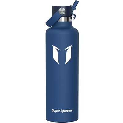 Super Sparrow Edelstahl Trinkflasche 1L Thermobecher FlipFlow Trinkflaschen mit Strohhalm BPA-Frei Thermoskanne, Thermosflasche für Sport, Travel, Schule, Outdoor Super Sparrow Edelstahl Trinkflasche 1L Thermobecher FlipFlow Trinkflaschen mit Strohhalm BPA-Frei Thermoskanne, Thermosflasche für Sport, Travel, Schule, Outdoor