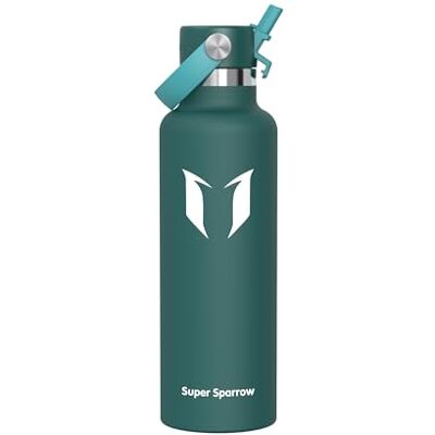 Super Sparrow Trinkflasche Edelstahl Thermobecher 750ml FlipFlow Trinkflaschen mit Strohhalm BPA-Frei Thermoskanne, Thermosflasche für Sport, Travel, Schule, Outdoor Super Sparrow Trinkflasche Edelstahl Thermobecher 750ml FlipFlow Trinkflaschen mit Strohhalm BPA-Frei Thermoskanne, Thermosflasche für Sport, Travel, Schule, Outdoor