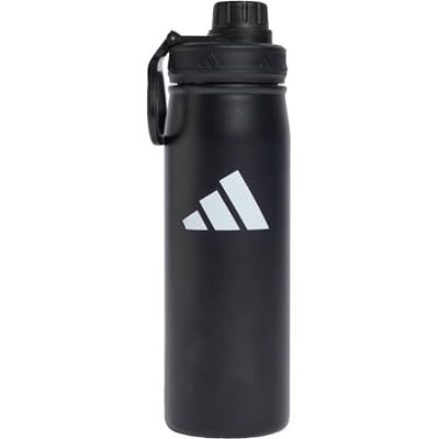 Adidas Unisex Metal Screw Top 0.6 Liter Bottle, black/black, One size Adidas Unisex Metal Screw Top 0.6 Liter Bottle, black/black, One size
