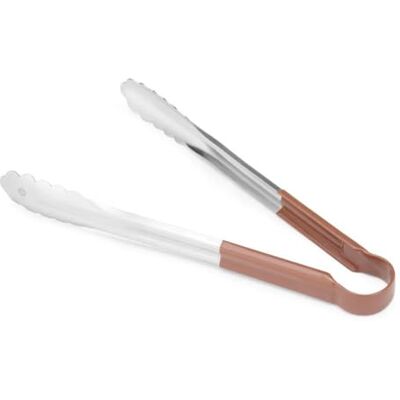 HENDI Servierzange HACCP, Griff beschichtet in den HACCP farben, Küchenzange, Lebensmittel Zange, Grillzange, Kochzange, 300mm, Edelstahl, Braun HENDI Servierzange HACCP, Griff beschichtet in den HACCP farben, Küchenzange, Lebensmittel Zange, Grillzange, Kochzange, 300mm, Edelstahl, Braun