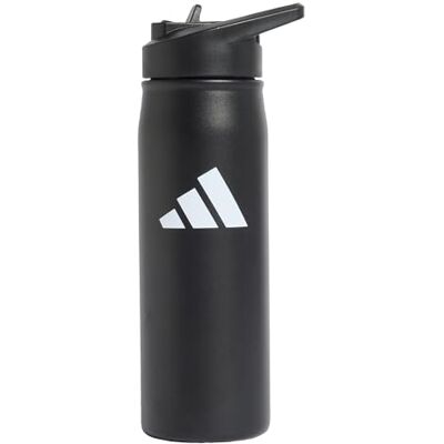 Adidas Unisex Metal Bottle Straw 0.6 liter, black/black, One size Adidas Unisex Metal Bottle Straw 0.6 liter, black/black, One size
