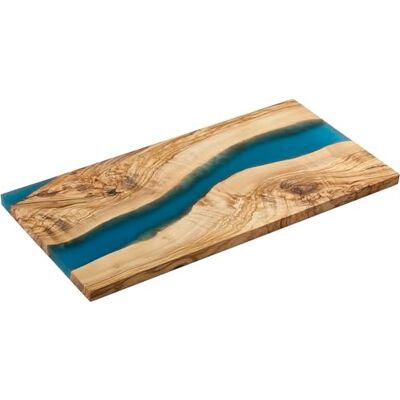Zassenhaus Servierbrett blau aus Olivenholz & Harz, 45 x 22 x 1,5 cm, handgefertigtes Premium-Brett mit einzigartigem Design, ideal für stilvolles Servieren und Präsentieren von Speisen Zassenhaus Servierbrett blau aus Olivenholz & Harz, 45 x 22 x 1,5 cm, handgefertigtes Premium-Brett mit einzigartigem Design, ideal für stilvolles Servieren und Präsentieren von Speisen