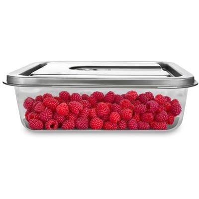 Caso VacuBoxx Inox XL 4.5-Vakuum-Frischebehälter, 4500 ml Volumen, für druckempfindliche und flüssige Lebensmittel, BPA-Frei, Backofenfest, spülmaschinenfest, gefrierfest Caso VacuBoxx Inox XL 4.5-Vakuum-Frischebehälter, 4500 ml Volumen, für druckempfindliche und flüssige Lebensmittel, BPA-Frei, Backofenfest, spülmaschinenfest, gefrierfest