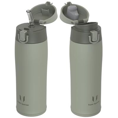 Super Sparrow Edelstahl Trinkflasche kinder 500ml Thermosflasche 2 Deckel Super Sparrow Edelstahl Trinkflasche kinder 500ml Thermosflasche 2 Deckel