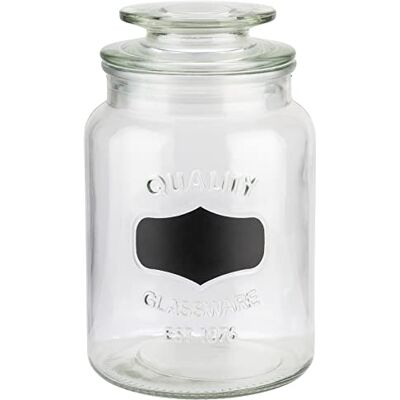 APS 82265 Vorratsglas mit Beschriftungsfeld-Glasbehälter zur Aufbewahrung mit 1,0 Liter Fassungsvermögen- Glasdeckel mit Dichtung, Aufbewahrungsbehälter, Transparent APS 82265 Vorratsglas mit Beschriftungsfeld-Glasbehälter zur Aufbewahrung mit 1,0 Liter Fassungsvermögen- Glasdeckel mit Dichtung, Aufbewahrungsbehälter, Transparent