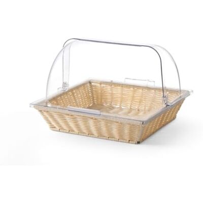 HENDI Brotkorb, mit Rolltop-Deckel, Brotkasten, Brotkorb, Brotbox, 365x335x(H)245mm, Polypropylen, Polycarbonat HENDI Brotkorb, mit Rolltop-Deckel, Brotkasten, Brotkorb, Brotbox, 365x335x(H)245mm, Polypropylen, Polycarbonat