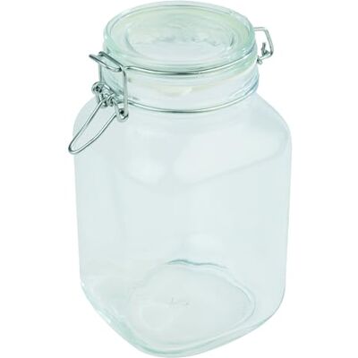 APS 82328 Vorratsglas mit luftdichtem Klappdeckel, Vorratsbehälter, Aufbewahrungsglas, 2 Liter Bügelglas, Vorratsglas 12 x 12 cm und 22 cm Höhe APS 82328 Vorratsglas mit luftdichtem Klappdeckel, Vorratsbehälter, Aufbewahrungsglas, 2 Liter Bügelglas, Vorratsglas 12 x 12 cm und 22 cm Höhe
