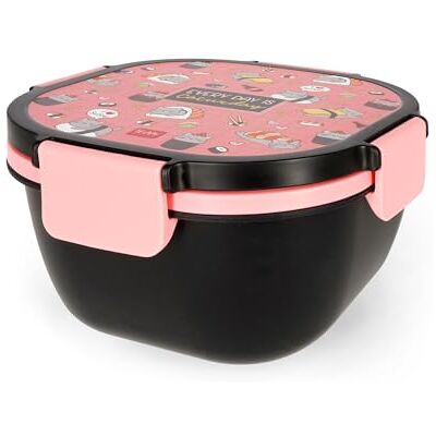 LEGAMI – Lunchbox Sushi Cat, 1 Gabel, 1 Tablett mit Fächern, 1 herausnehmbarer Gewürzbehälter inklusive, Fassungsvermögen 1700 ml, 19 x 10,7 x 19 cm LEGAMI – Lunchbox Sushi Cat, 1 Gabel, 1 Tablett mit Fächern, 1 herausnehmbarer Gewürzbehälter inklusive, Fassungsvermögen 1700 ml, 19 x 10,7 x 19 cm