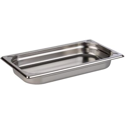 APS 81301 GN 1/3 Behälter, 32,5 x 17,6 cm, Tiefe: 40 mm Edelstahl, 1,5 Liter APS 81301 GN 1/3 Behälter, 32,5 x 17,6 cm, Tiefe: 40 mm Edelstahl, 1,5 Liter