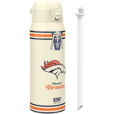 ion8 NFL Denver Broncos Trinkflasche Mit Herausnehmbarem Strohhalm, 750ml/24oz, Auslaufsichere Isolierflasche, Leicht Zu Öffnen, Sicherer Verschluss, Spülmaschinenfest, Klappdeckel, Metallflasche ion8 NFL Denver Broncos Trinkflasche Mit Herausnehmbarem Strohhalm, 750ml/24oz, Auslaufsichere Isolierflasche, Leicht Zu Öffnen, Sicherer Verschluss, Spülmaschinenfest, Klappdeckel, Metallflasche