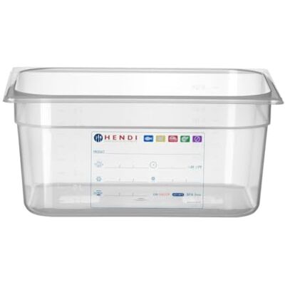 HENDI Gastronormbehälter, Temperaturbeständig von -40° bis 80°C, Geruchs- und geschmackneutral, ohne Deckel, 9,5L, Polypropylen, GN 1/2, 325x265x(H) 150mm, Transparent HENDI Gastronormbehälter, Temperaturbeständig von -40° bis 80°C, Geruchs- und geschmackneutral, ohne Deckel, 9,5L, Polypropylen, GN 1/2, 325x265x(H) 150mm, Transparent