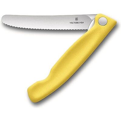Victorinox Swiss Classic Profi Tomaten- und Tafelmesser, Extra Scharfe Klinge, Wellenschliff, 11 cm, Rostfreier Stahl, gelb Victorinox Swiss Classic Profi Tomaten- und Tafelmesser, Extra Scharfe Klinge, Wellenschliff, 11 cm, Rostfreier Stahl, gelb