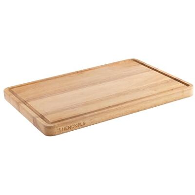 HENCKELS Cutting Board Schneidbrett aus Holz, 40 x 27,5 x 2,5 cm, Saftrille, beidseitig nutzbar, Holzfarben HENCKELS Cutting Board Schneidbrett aus Holz, 40 x 27,5 x 2,5 cm, Saftrille, beidseitig nutzbar, Holzfarben