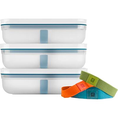 ZWILLING Fresh & Save Vakuum Lunchboxenset, 3tlg, Größe L, Kunststoff, Blau-La Mer ZWILLING Fresh & Save Vakuum Lunchboxenset, 3tlg, Größe L, Kunststoff, Blau-La Mer