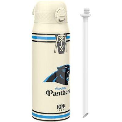 ion8 NFL Carolina Panthers Trinkflasche Mit Herausnehmbarem Strohhalm, 750ml/24oz, Auslaufsichere Isolierflasche, Leicht Zu Öffnen, Sicherer Verschluss, Spülmaschinenfest, Klappdeckel, Metallflasche ion8 NFL Carolina Panthers Trinkflasche Mit Herausnehmbarem Strohhalm, 750ml/24oz, Auslaufsichere Isolierflasche, Leicht Zu Öffnen, Sicherer Verschluss, Spülmaschinenfest, Klappdeckel, Metallflasche