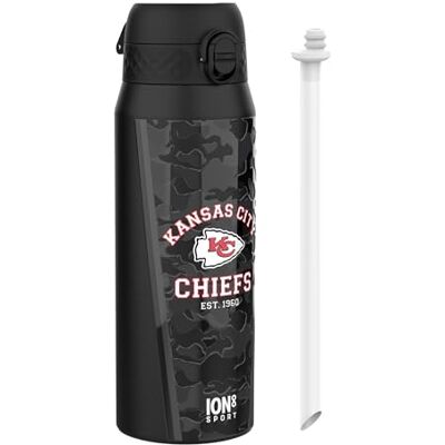 ion8 NFL Kansas City Chiefs Trinkflasche Mit Herausnehmbarem Strohhalm, 750ml/24oz, Auslaufsichere Isolierflasche, Leicht Zu Öffnen, Sicherer Verschluss, Spülmaschinenfest, Klappdeckel, Metallflasche ion8 NFL Kansas City Chiefs Trinkflasche Mit Herausnehmbarem Strohhalm, 750ml/24oz, Auslaufsichere Isolierflasche, Leicht Zu Öffnen, Sicherer Verschluss, Spülmaschinenfest, Klappdeckel, Metallflasche