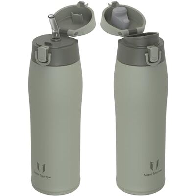 Super Sparrow Edelstahl Trinkflasche 750ml Thermosflasche 2 Deckel Super Sparrow Edelstahl Trinkflasche 750ml Thermosflasche 2 Deckel