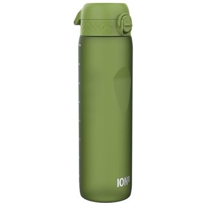 ion8 1 Liter Trinkflasche, 1000ml, Auslaufsicher, Einhandöffnung, Sichere Verriegelung, Spülmaschinenfest, BPA-frei, Tragegriff, Leicht zu Reinigen, Ideal für Sport und Fitnessstudio, Khakigrün ion8 1 Liter Trinkflasche, 1000ml, Auslaufsicher, Einhandöffnung, Sichere Verriegelung, Spülmaschinenfest, BPA-frei, Tragegriff, Leicht zu Reinigen, Ideal für Sport und Fitnessstudio, Khakigrün