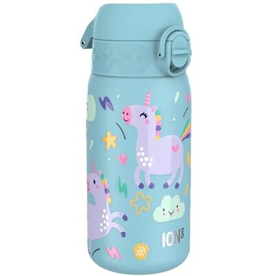 ion8 Kinder Trinkflasche Edelstahl Leicht 400ml Nicht Isoliert Auslaufsicher Einhandöffnung Sichere Verriegelung Spülmaschinenfest Klappdeckel Leicht zu Reinigen, Alaskablau Einhorn ion8 Kinder Trinkflasche Edelstahl Leicht 400ml Nicht Isoliert Auslaufsicher Einhandöffnung Sichere Verriegelung Spülmaschinenfest Klappdeckel Leicht zu Reinigen, Alaskablau Einhorn