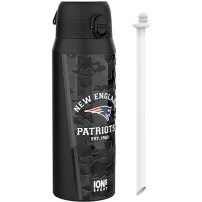 ion8 NFL New England Patriots Trinkflasche Mit Herausnehmbarem Strohhalm, 750ml/24oz, Auslaufsichere Isolierflasche, Leicht Zu Öffnen, Sicherer Verschluss, Spülmaschinenfest, Klappdeckel, Metallflasche ion8 NFL New England Patriots Trinkflasche Mit Herausnehmbarem Strohhalm, 750ml/24oz, Auslaufsichere Isolierflasche, Leicht Zu Öffnen, Sicherer Verschluss, Spülmaschinenfest, Klappdeckel, Metallflasche