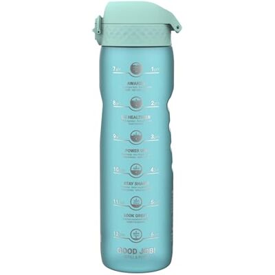 ion8 1 Liter Trinkflasche mit Zeitmarkierungen, Auslaufsicher, Einhandöffnung, Sichere Verriegelung, Spülmaschinenfest, BPA-frei, Tragegriff, Leicht zu Reinigen, Fitness, Blau ion8 1 Liter Trinkflasche mit Zeitmarkierungen, Auslaufsicher, Einhandöffnung, Sichere Verriegelung, Spülmaschinenfest, BPA-frei, Tragegriff, Leicht zu Reinigen, Fitness, Blau