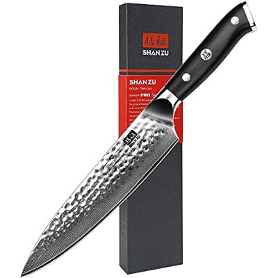 SHAN ZU Damastmesser Kochmesser 67 Schichten Damaststahl Küchenmesser mit G10 Griff 20CM PRO Series SHAN ZU Damastmesser Kochmesser 67 Schichten Damaststahl Küchenmesser mit G10 Griff 20CM PRO Series