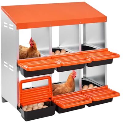 VEVOR Legenest, 6 Fächer, Abrollnest aus Metall, Hühnernest mit schützenden Auffangdeckeln, ausrollbare Legebox, Brustnest für Hühner, Enten, Hähnchen und anderes Geflügel, 796x525x790 mm VEVOR Legenest, 6 Fächer, Abrollnest aus Metall, Hühnernest mit schützenden Auffangdeckeln, ausrollbare Legebox, Brustnest für Hühner, Enten, Hähnchen und anderes Geflügel, 796x525x790 mm