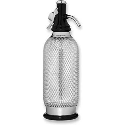 iSi 1060 Sodamaker Classic, 1,0 L, Wassersprudler für Sprudelwasser, Sprudler mit PEN-Flasche aus Edelstahlgewebe, Kohlensäure für Wasser, Sodabereiter, Barzubehör im Vintage-Look 106001 Edelstahl iSi 1060 Sodamaker Classic, 1,0 L, Wassersprudler für Sprudelwasser, Sprudler mit PEN-Flasche aus Edelstahlgewebe, Kohlensäure für Wasser, Sodabereiter, Barzubehör im Vintage-Look 106001 Edelstahl