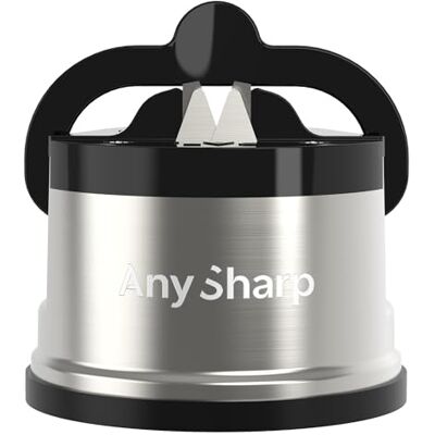 AnySharp Pro Metall-Messerschärfer mit PowerGrip Saugnapf, Wolframkarbid Premium Wolframkarbid-Schärfsystem, für Küchenmesser, Wellenschliff & gehärteten Stahl, Professionelle Qualität AnySharp Pro Metall-Messerschärfer mit PowerGrip Saugnapf, Wolframkarbid Premium Wolframkarbid-Schärfsystem, für Küchenmesser, Wellenschliff & gehärteten Stahl, Professionelle Qualität