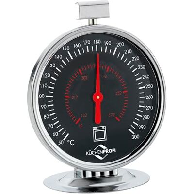 KÜCHENPROFI Backofenthermometer 50–300°C, rostfreier Edelstahl, Ø7,5cm schwarz, zum Hängen und Stellen, Anzeige in °C und °F, Messbereich 50–300 °C, 9 KÜCHENPROFI Backofenthermometer 50–300°C, rostfreier Edelstahl, Ø7,5cm schwarz, zum Hängen und Stellen, Anzeige in °C und °F, Messbereich 50–300 °C, 9
