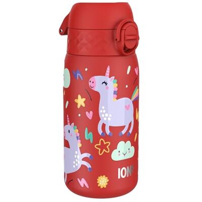 ion8 Kinder Trinkflasche Edelstahl Leicht 400ml Nicht Isoliert Auslaufsicher Einhandöffnung Sichere Verriegelung Spülmaschinenfest Klappdeckel Leicht zu Reinigen, Rot Einhorn ion8 Kinder Trinkflasche Edelstahl Leicht 400ml Nicht Isoliert Auslaufsicher Einhandöffnung Sichere Verriegelung Spülmaschinenfest Klappdeckel Leicht zu Reinigen, Rot Einhorn