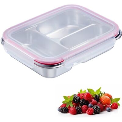 Westmark Frischhaltedose – Geteilte Lunchbox ideal für Arbeit und unterwegs als Brotdose oder Meal-Prep-Box, spülmaschinengeeignet, eckig, Edelstahl 18/8 – 450 + 280 ml Westmark Frischhaltedose – Geteilte Lunchbox ideal für Arbeit und unterwegs als Brotdose oder Meal-Prep-Box, spülmaschinengeeignet, eckig, Edelstahl 18/8 – 450 + 280 ml