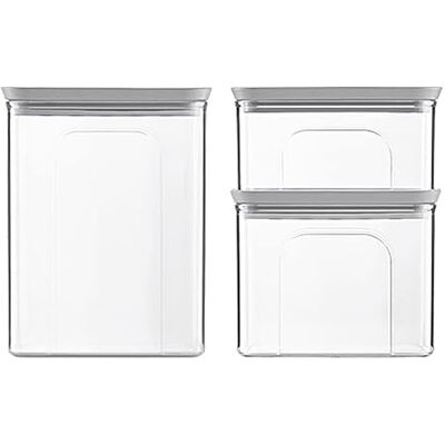 Stefanplast Set mit 3 rechteckigen Gläsern Tosca Weiß/Steingrau (0,7 + 1,2 + 2,2) Stefanplast Set mit 3 rechteckigen Gläsern Tosca Weiß/Steingrau (0,7 + 1,2 + 2,2)