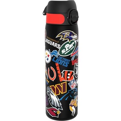 ion8 NFL Abzeichenlogos Trinkflasche, 500 ml, Auslaufsicher, Einhandöffnung, Sichere Verriegelung, Spülmaschinenfest, BPA-frei, Tragegriff, Klappdeckel, Leicht zu Reinigen, Klimaneutral ion8 NFL Abzeichenlogos Trinkflasche, 500 ml, Auslaufsicher, Einhandöffnung, Sichere Verriegelung, Spülmaschinenfest, BPA-frei, Tragegriff, Klappdeckel, Leicht zu Reinigen, Klimaneutral