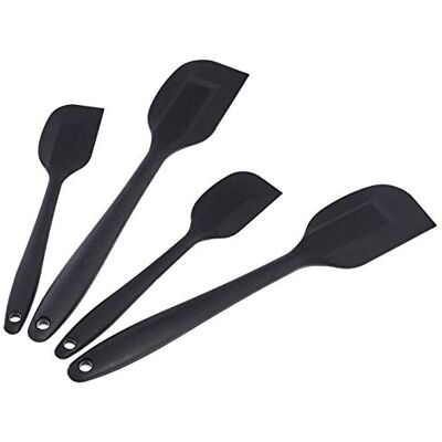 Amazon Basics Silikon-Spatel-Set, nicht haftend, hitzebeständig, rechteckig, spülmaschinenfest, flexibel, BPA-frei, 4 Stück: 2 kleine und 2 große Spatel, schwarz Amazon Basics Silikon-Spatel-Set, nicht haftend, hitzebeständig, rechteckig, spülmaschinenfest, flexibel, BPA-frei, 4 Stück: 2 kleine und 2 große Spatel, schwarz