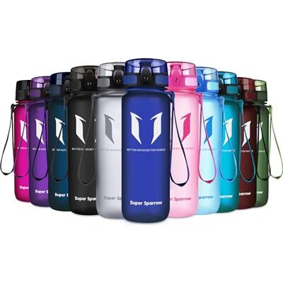 Super Sparrow Trinkflasche Kinder 500ml BPA-frei Tritan Wasserflasche 1-Klick Super Sparrow Trinkflasche Kinder 500ml BPA-frei Tritan Wasserflasche 1-Klick