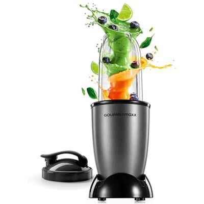 GOURMETmaxx Mr. Magic Mixer 4-tlg. 400W, Kreuzklinge, 500ml Becher & To-Go-Deckel Für Shakes, Dips, Soßen Leicht zu reinigen Anthrazit/Schwarz GOURMETmaxx Mr. Magic Mixer 4-tlg. 400W, Kreuzklinge, 500ml Becher & To-Go-Deckel Für Shakes, Dips, Soßen Leicht zu reinigen Anthrazit/Schwarz
