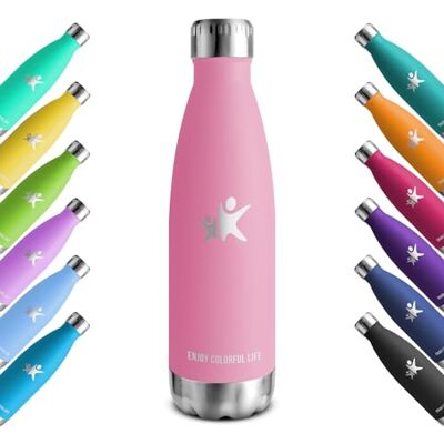 KollyKolla Thermosflasche 500ml, Trinkflasche Edelstahl 500ml, BPA-frei Isolierflasche, Thermoskanne Kohlensäure Geeignet, Auslaufsicher Wasserflasche für Schule, Sport, Fitness, Gym, Fahrrad, Camping KollyKolla Thermosflasche 500ml, Trinkflasche Edelstahl 500ml, BPA-frei Isolierflasche, Thermoskanne Kohlensäure Geeignet, Auslaufsicher Wasserflasche für Schule, Sport, Fitness, Gym, Fahrrad, Camping